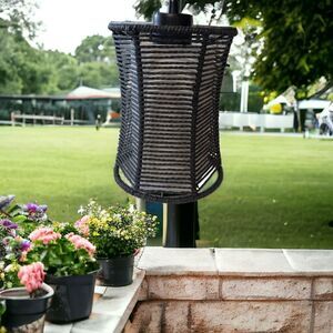 Woven Rattan Hanging Light Pendant‎ Black Goth Witchy Whimsigoth Bohemian Hemp.